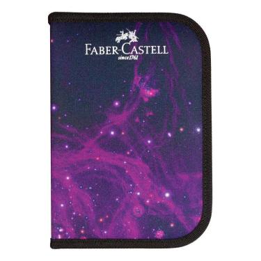 Imagem de Estojo Faber-Castell Cosmic Nylon + Kit Escolar 18 Itens