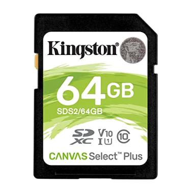 Imagem de Kingston Cartão de memória 64GB SDXC Canvas Select Plus 100MB/s Classe de leitura 10 UHS-I U1 V10 (SDS2/64GB)
