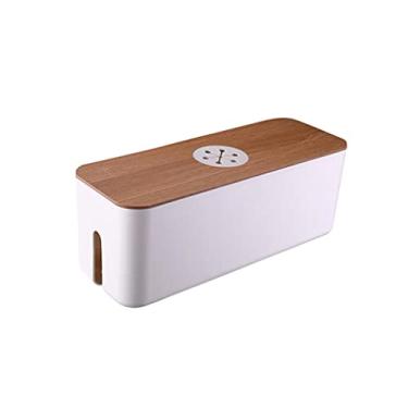 Imagem de Homyl Caixa de gerenciamento de cabos Caixa organizadora de cabo para cabo de extensão Faixa de energia Protetor de surto Organizador de cabos - Grande branco