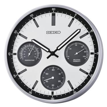 Imagem de SEIKO Shelby Relógio de parede sem tique-taque, prata, 33 cm