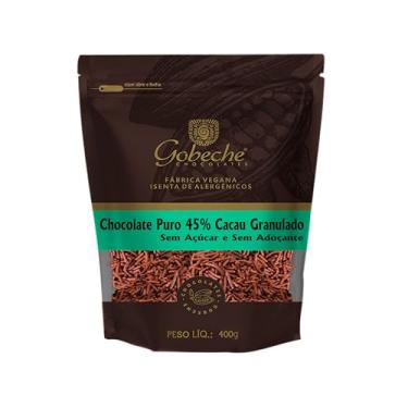 Imagem de Chocolate Puro 45% Cacau Granulado Gobeche - Sem Açucar e Adoçante - 400g