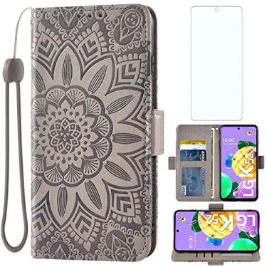 Imagem de Asuwish Capa de telefone para LG K52/K62/K42/K53/Q52 com protetor de tela de vidro temperado e carteira de couro floral capa flip suporte para cartão de crédito acessórios de celular K 52 42 62 5G 4G