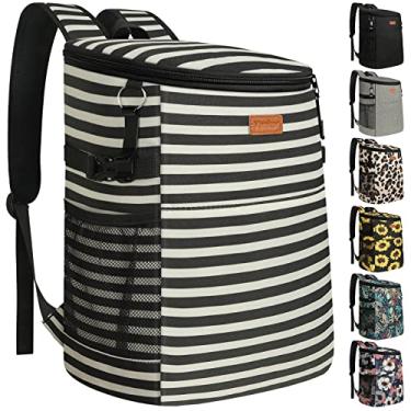 Imagem de Mochila térmica para acampamento com 30 latas, bolsa térmica térmica à prova de vazamento, à prova de vazamento, à prova d'água, almoço, piquenique, praia, viagem, trabalho, viagem, bebida, cerveja