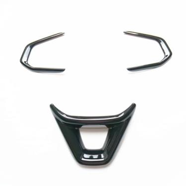 Imagem de CYAuto Acessórios de acabamento de volante interior para Chevrolet Trailblazer 2021-2024 Trax 2024 (preto brilhante)