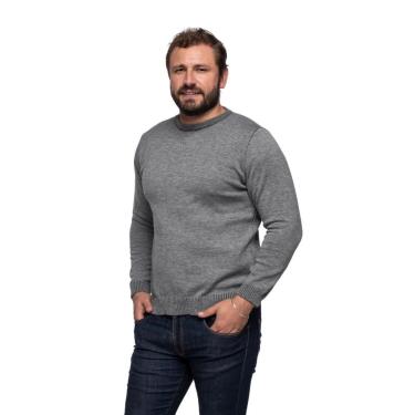 Imagem de Suéter Masculino Tricô Lã Mescla Gola Redonda Barcelona 72063-Masculino