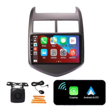 Imagem de [2G + 32G] Carplay Android Auto Touchscreen Autoradio Estéreo Carro Navegação GPS Unidade de Cabeça de Rádio FM WiFi Espelho Link Multimídia Player GPS Rádio DSP para Chevy Aveo 2011-2015