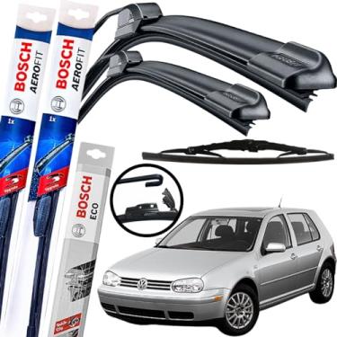 Imagem de Palheta Limpador Parabrisa Bosch Aerofit Par de Palheta Limpadora Dianteiro + Traseiro Vw golf gancho 2003 à 2010