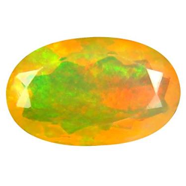 Imagem de 2,26 ct AAA+ Gem de qualidade corte oval (12 x 8 mm) opala arco-íris não aquecida genuína e extraída da pedra preciosa solta da Terra