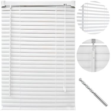 Imagem de Cortina Persiana Horizontal Branco L 1,00M X A 1,30M + Broca