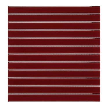 Imagem de Pastilha de Vidro Lisa 30cmx 30,9cm Filetto Glass Mosaic Placas Vermelha