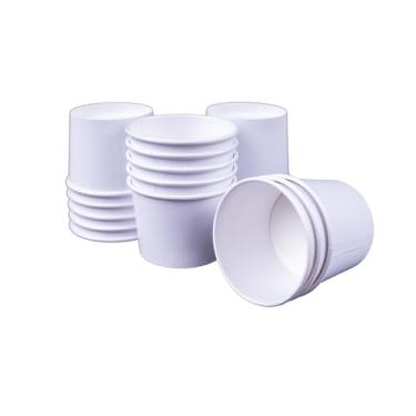 Imagem de Generic Pote de Papel Branco Biodegradável 240 ml - 25 unidades - Food Truck, Refeições, Porções, Lanches, Sobremesas, Sorvetes, Açai