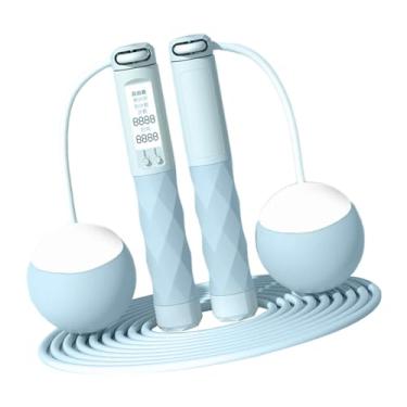 Imagem de Tachiuwa Corda de pular ponderada com contador de calorias, corda de pular digital para treinamento, Azul