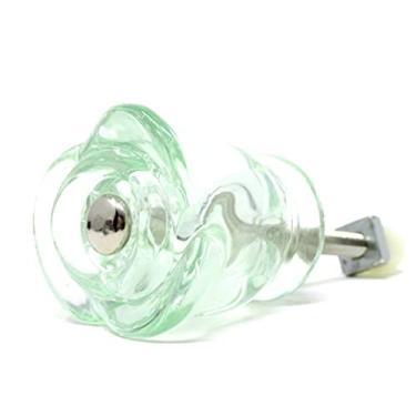 Imagem de Puxadores de armário e móveis de vidro em forma de rosa (verde cocaína)