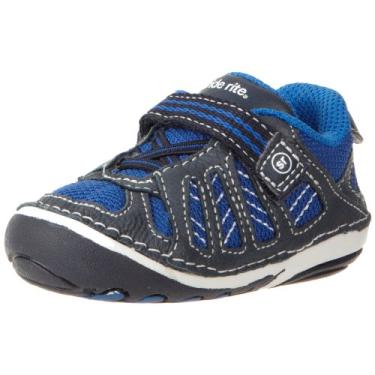 Imagem de Stride Rite Tênis atlético Soft Motion para bebês e crianças, Azul-marinho/azul marinho profundo, 3 Little Kid
