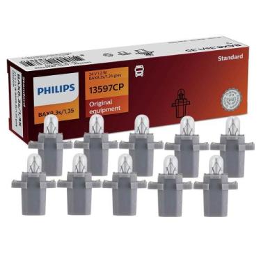 Imagem de Kit 10 Lâmpada Philips Sinalização 1,2W 24V BAX8,3s/1,35 grey Painel