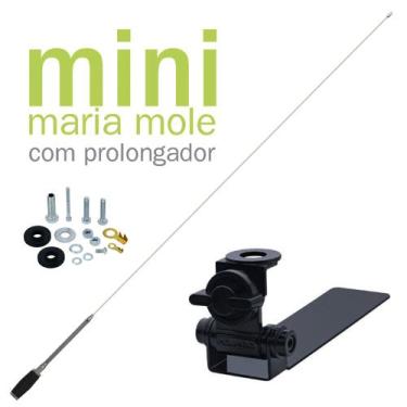 Imagem de Antena Móvel Px Mini Maria Mole Inox 1,40m Alongador Suporte Adaptável