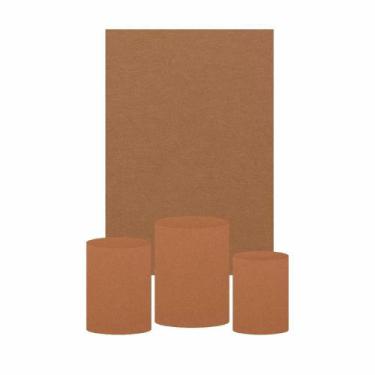 Imagem de Kit Casado Cor Lisa Trio Capa Cilindro + Retangular Tecido - Prime Dec