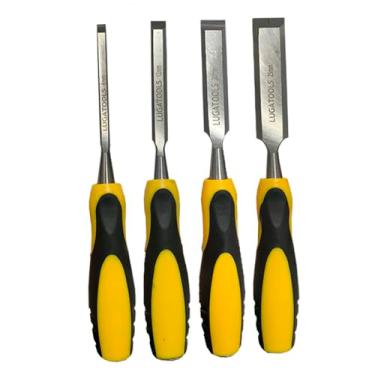 Imagem de Jogo Kit Formão Goiva 4 Peças Profissional Ideal Para Carpintaria Entalhar Madeira Lugatools