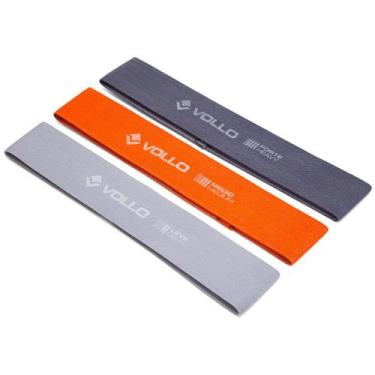 Imagem de Kit 3 Faixas Elásticas Mini Bands Póliester 3 Intensidades Leve Médio 
