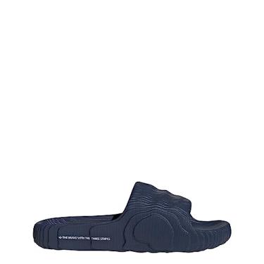 Imagem de adidas Adilette 22 Slides masculino, azul, tamanho 4, Azul escuro/branco/azul escuro, 4