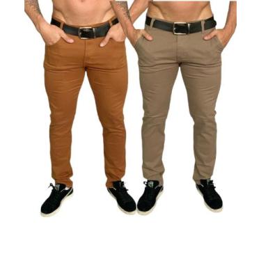 Imagem de Kit 2 Calças sarja masculino slim reta cores variadas - sky jeans, Car