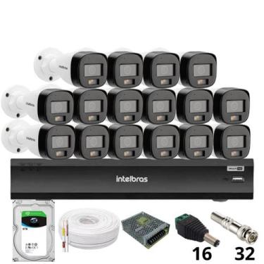Imagem de Kit 16 Câmeras Intelbras 3220b Full Color Com Áudio Dvr Intelbras Imhd