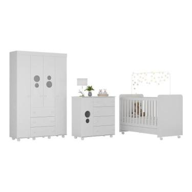 Imagem de Quarto Completo Pimpolho com berço 3 em 1 com rodízios Multimóveis Bra