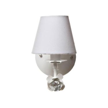 Imagem de Arandela 1 Lâmpada Flor Branca Quarto Bebê Infantil - Potinho de mel