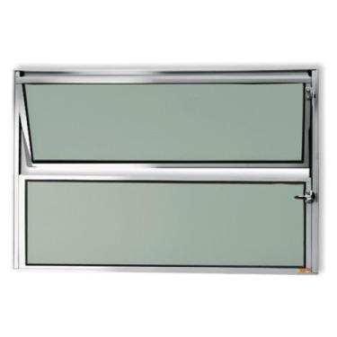 Imagem de Janela Basculante de Alumínio 40x60cm com Vidro Boreal Anodizado Maste