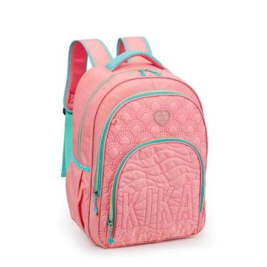 Imagem de Mochila Escolar Juvenil Feminina Matelassê 17'5 Kika KK24M27, Rosa