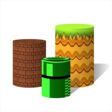 Imagem de Trio de Capas Cilindricas Versátil Kit Festa do Encanador Games  C/ El