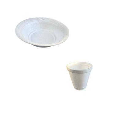 Imagem de Kit c/ 50un Descartáveis Isopor Potes 360ml e Cumbucas 200ml - Lynx Pr