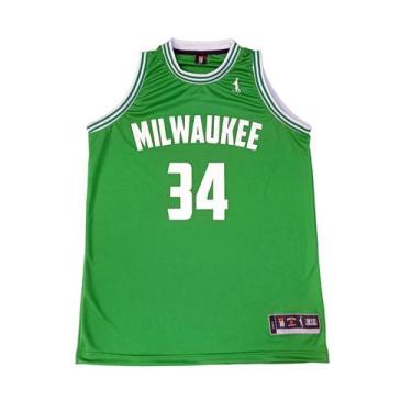 Imagem de Regata Basquete Masculina M10 Slam Milwaukee, Verde, M