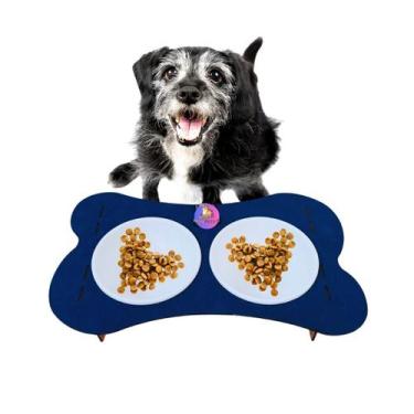 Imagem de Comedouro Ergonômico para Cachorros com 2 Tigelas de Plástico de 400 m