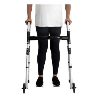 Imagem de Andador Adulto Desmontável Articulado Com Rodas Alumínio Mercur