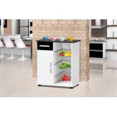 Imagem de Fruteira/Balcão/Bancada Mônaco 1 Gaveta e 1 Porta Com  Puxadores Croma