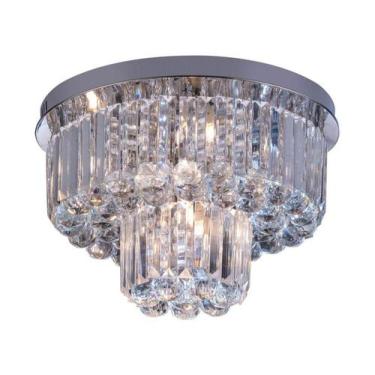 Imagem de Plafon Sobrepor Redondo Cristal Legítimo Cake 40cm G9 - Startec