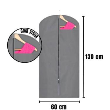 Imagem de Capa Protetora para Vestidos e Blusas, Com Visor Lateral, Zíper e Alça