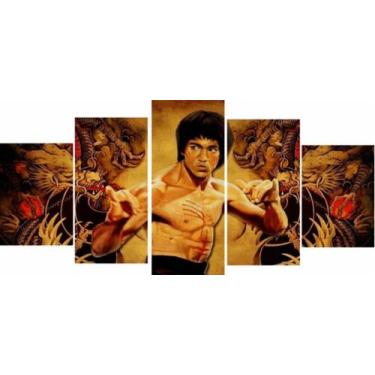 Imagem de Painel De Quadro Mosaico 5 Partes Para Sala,quarto Bruce Lee - NEYRAD