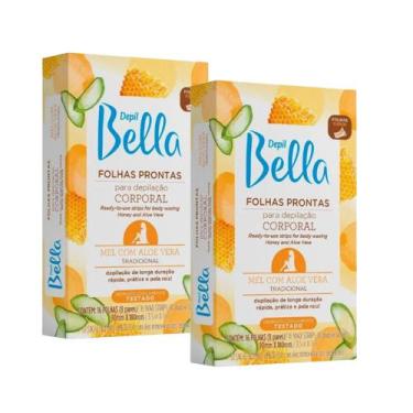 Imagem de Kit 32 Folhas Prontas Depilação Corporal Pernas Braços Depil Bella Mel