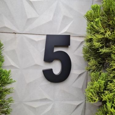 Imagem de Número residencial em aço inox 30cm Casa Portão 3d- Estoque disponível