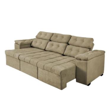 Imagem de Sofá Itália Retrátil Reclinável 2 metros Suede Castor - Sofá na Web