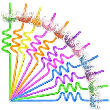Imagem de 30 canudos de princesa com glitter para lembrancinhas de festa, canudos Hoedia para suprimentos de festa de aniversário, canudos reutilizáveis para festa de aniversário com tema de princesa em 6 cores