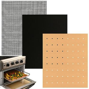Imagem de WMKGG Conjunto de 6 forros para forno Air Fryer, 22,8 x 28,8 cm, reutilizáveis, antiaderentes, compatíveis com Cuisinart, Breville, Ninja Foodi, Kalorik, Emeril Lagasse