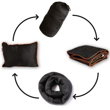 Imagem de NAPRO Ripstop Travesseiro e cobertor de acampamento ao ar livre 3 em 1, versátil leve nylon impermeável cobertor de estádio, ultraleve mochila essencial, cobertor de viagem e conjunto de travesseiro -