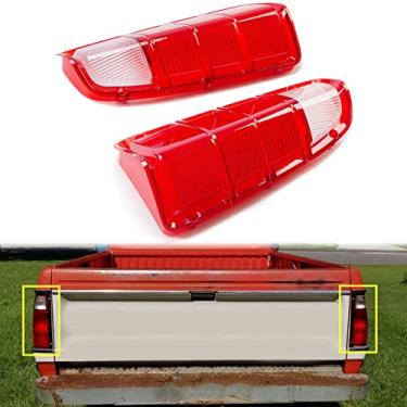 Imagem de HECASA 1 par de lentes traseiras de luz traseira compatível com Dodge Truck/Plymouth Power Wagon 1972-1980 vermelho + branco