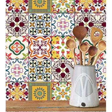 Imagem de Papel de Parede Lavável Adesivo Premium - Texturizado Estampa Azulejo 22 3m x 40cm - Decoração para Cozinha e Banheiro