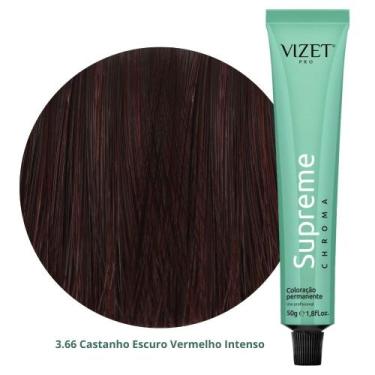 Imagem de Coloração Supreme Chroma 3.66 Castanho Escuro Vermelho Intenso 50gr Vi