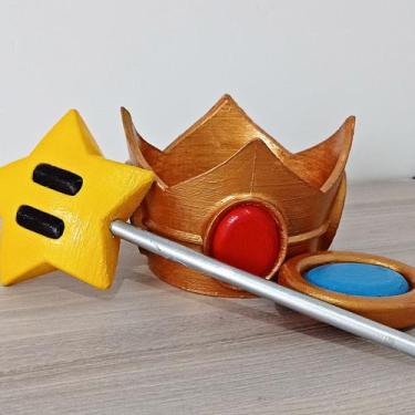 Imagem de Kit Acessórios Fantasia Princesa Peach Cosplay - 3dLines