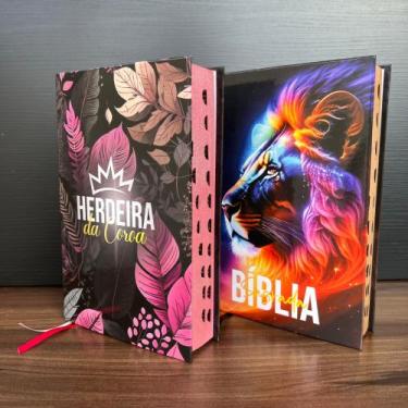 Imagem de Kit 2 Bíblias Leão em Chamas e Herdeira da Coroa LETRAS MÉDIAS, com Ha